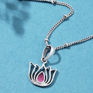 Silver Lotus Pendant — 925