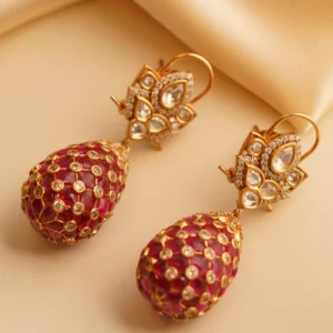 Polki Gold Earrings — 22KT