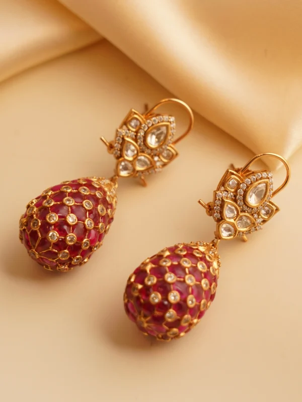 Polki Gold Earrings — 22KT