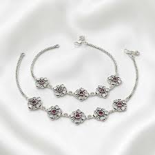 Oxidised Silver Anklet Pair — 925