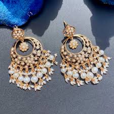 Jadau Silver-Gold Earrings